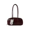 Bolsa de Bowling Simples de Grande Capacidade Feminina 2026 Nova Elegante Bolsa de Ombro Única com Laço Bolsa Tote Versátil de Alta Qualidade