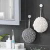 Bola de toalha de mão de chenille, pendurável, toalha de mão espessa, absorvente para cozinha, sem fiapos, secagem rápida, toalha de mão para banheiro