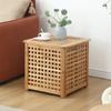Mesa de centro de madera maciza para sala de estar, moderna y sencilla, mesa de centro de madera de troncos para el hogar, mesa de té nórdica rectangular de doble puerta para apartamentos pequeños