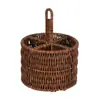 Porta-hashi Rattan Sintético Trançado Gaiola para Hashi Caixa de Armazenamento Rack de Armazenamento para Utensílios de Cozinha Rack para Utensílios de Faca e Garfo Rack de Armazenamento com Drenagem