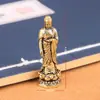 Adornos de Latón de Guanyin Escritorio de Sala de Estar Pequeños Productos de Cobre Adornos Antiguos Metal Puro Viejo Artesanías de Metal