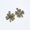 Joia de Liga de Trevo de Quatro Folhas Acessórios para Joias DIY Pingente de Trevo da Sorte 23*19mm Q414
