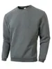 Sudadera waffle de cuello redondo para hombre transfronteriza, jersey casual de manga larga de color liso para primavera y otoño, top jacquard de moda para hombre