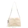 Bolsa de Ombro Fashion Estilo Coreano para Mulheres 2026 Novo Modelo com Textura Estilosa e Laço, Bolsa de Ombro de Nicho para o Dia a Dia, Bolsa Quadrada Pequena