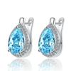Pendientes más vendidos de Europa y Estados Unidos. Pendientes con hebilla de oreja de circón de moda transfronteriza con forma de gota de agua. Joyas con hebilla de oreja de circón.