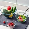 Tigela de Salada Grande Capacidade em Vidro Resistente ao Calor, Adequada para Uso Doméstico em Fornos de Micro-ondas, Pode Ser Aquecida e Usada para Assar, Tigela para Macarrão Instantâneo, Tigela para Sopa com Tampa