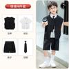 Novo Vestido Estilo Chinês para Meninos Roupa Nacional Infantil Fivela Vintage Conjunto de Colete Vestido de Verão para Apresentações e Recitações para Meninos