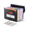 Pasta Sanfonada Grande A4 com 25 Compartimentos, Pasta para Armazenamento de Provas com Capa, Bolsa Impermeável para Documentos Xadrez, Atacado em Estoque