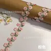 Várias Cores Disponíveis, Barra de Renda Bordada Floral de 3,3 cm, Acessórios de Embelezamento Feitos à Mão para Gola e Punho de Roupas DIY