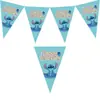 Suministros para Fiesta de Cumpleaños de Stitch Azul Sombreros de Papel Cajas de Dulces Bolsas de Regalo Platos de Papel Vasos Mantel Vajilla Desechable