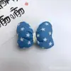 Laço Azul Denim Algodão Preenchido Feito à Mão Material DIY Decoração de Roupas de Bebê Bolsa Acessórios Capa de Celular Joias