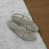 Versión de piel de oveja~Sandalias planas casuales, sencillas, elegantes y cómodas para mujer, adecuadas para vacaciones, playa y uso al aire libre, Sandalias romanas