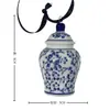 Enfeites de suspensão em porcelana azul e branca de Jingdezhen, miniaturas, decorações pintadas à mão em azul e branco sob esmalte, pingentes de Natal, decorações para sala de chá, atacado
