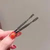 Grampo de Cabelo de Metal Preto Feminino Novo Elegante de Alta Qualidade Laço Fino Grampo de Cabelo Clip para Cabelo Quebrado Franja Lateral
