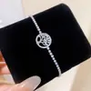 Pulseira Europeia e Americana Transfronteiriça Zircônia Oval Elos de Papelaria Feminina Leve Luxo Toque de Alto Padrão Pulseira Fashion Versátil Exquisita Joia de Mão