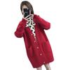 Moda coreana 2023 Otoño e Invierno Nuevo suéter de cuello en V de color sólido Chaqueta de manga larga para mujer Suéter de punto suelto Cárdigan de longitud media