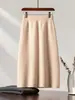 Lana fina, cintura alta, longitud media, caída elegante, adelgazante, favorecedor para cualquier tipo de cuerpo, de mujer, otoño/invierno, elegante, falda versátil