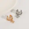 Pendientes de Hueso de Oreja Perforado con Cadena de Gota de Agua Corazón Romántico Retro Francés Diseño Elegante Multicapa Pendientes Transfronterizos