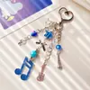 Llavero Colgante para Bolso con Diseño de Lunares Rayas Notas Musicales Estrellas Vintage Japonés y Coreano Accesorio Creativo Lindo Divertido Regalo para Mejores Amigos