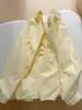 ¡Altamente Recomendado! Queso de Sal Marina ~ Camisa de Algodón Puro de Manga Larga Color Amarillo Crema para Mujer, Estilo Coreano Holgada Nicho Versátil