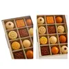 Caja de regalo personalizada para repostería y alimentos, beige, simple, con ventana de doble cara, caja de regalo de múltiples compartimentos extraíble, fábrica de origen navideño