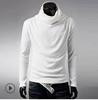 Camiseta masculina de manga comprida slim fit, estilo coreano, de malha com gola alta, moda de comércio exterior de outono e inverno, mais vendida internacionalmente
