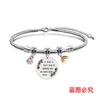 Pulseira Cruzada Europeia e Americana de Aço Inoxidável Osso de Cobra Pulseira Presente de Feriado Comemorativo para Namoradas Amigas Aço Titânio Gravação Atacado