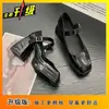 Nuevos Zapatos de Plataforma de Tacón Alto Impermeables 2025 Que Son Cómodos, con una Sola Hebilla, Zapatos de Piel para Primavera y Verano, Zapatos de Salón Individuales para Mujer con Tacón Grueso, Zapatos Mary Jane para Mujer