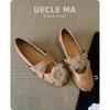 Zapatos de Piel de Cordero Genuina Super Suave Estilo Francés de una Sola Capa para Mujer con Elevación Interior de Altura Zapatos de Ballet Pulidos de Color Zapatos de Noche con Falda Zapatos Mary Jane
