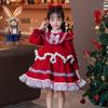 Em estoque Lolita Menina Princesa Vestido Menina Bebê Um Ano De Idade Lolita Aniversário Estilo Ocidental Primavera e Outono Vestido Estilo Coreano