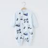 Mameluco de bebé algodón puro primavera y otoño traje completo para bebé luna llena botones abiertos traje para gatear ropa interior base para recién nacido manga larga ropa ha traje para gatear