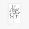 Adesivo de Tatuagem Catcher de Sonhos Floral Lua Estilo Ins à Prova d'Água e Duradouro Tatuagem Fresca no Ombro e Costas para Meninas