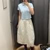 Falda larga de algodón tipo capullo para mujer japonesa, falda larga casual ajustada de mezcla de algodón C474956/476319