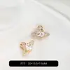 Banhado a Ouro 14K Color-Preserving Zircônia Cor Diamante Gatinho Espaçador de Quatro Furos Contas Acessórios para Joias de Pulseira Feita à Mão DIY