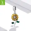 Acessórios Pingente Coração Sol Banhado a Platina Cobre Tom Prata Estilo Europeu e Americano Borboleta Flor Contas DIY