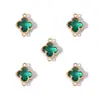Colgante Geométrico de Trébol de Cuatro Hojas Doble Colgante Colorido con Pedrería Accesorios para Joyería DIY Pendiente Pulsera W502