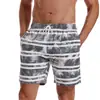 Comercio exterior Pantalones de playa de secado rápido para hombre a rayas estampado europeo y americano tela lavada bañadores transfronterizos talla grande shorts casuales
