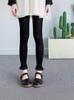 Leggings para meninas verão fino mercerizado anti-mosquito laço cor sólida casual calças compridas infantis