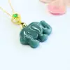 Colgante de Jade Natural Grado A Elefante de Jade Agua Azul Collar Transmisión en Vivo Zona Turística Templo Mayoreo S6031707