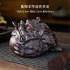 Decoración de té para mascotas de cerámica morada, sapo de la suerte, decoración creativa hecha a mano para bandeja de té, mesa de té, mesa de té, pequeños accesorios