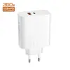 Carregador AC multi-porta com casca de 360W, adaptador de energia 5V 3A, carregador de celular de carregamento rápido PD 20W + QC 3.0