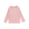 Wuli Bu Yi 2026 Primavera/Outono Nova Roupa Infantil Estilo Coreano Casual Camiseta de Manga Longa para Meninas Moda Gola Redonda Camisa Base