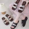 Pantuflas Nuevas de Verano para Mujer Estilo Coreano Estilo Francés Estilo Retro de Hada Playa Marítima Sandalias Blandas Planas para Uso Exterior