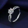 Anillo de doble fila de pared retorcida hueca de moda coreana, temperamento de lujo para mujer, anillo de diamante de 1 quilate con microincrustaciones, una generación de cabello