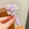 Lazos para el cabello en espiral para niños, línea telefónica, dibujos animados Sanrio, no dañan el cabello, cuerda elástica, diadema para coleta alta para niñas
