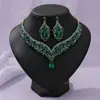 Conjunto de Colar e Brincos Estilo Palácio Retrô do Sudeste Asiático, Acessórios para Banquete de Casamento Nupcial, Conjunto de Três Peças Exagerado de Luxo para Sessão de Fotos