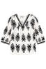 Ropa de Mujer de Exportación Transfronteriza Europea y Americana Amazon Nuevo Casual Suelto Estampado Manga Corta Cuello en V Camisa Tops