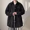 Camisa de Pana Tie-Dye de Manga Larga para Hombre, Nuevo Estilo Otoño, Marca Retro Trendy, Chaqueta Camisa Versátil Bordada, Corte Holgado