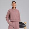 Outono e Inverno Novas Roupas de Yoga Moletom Esportivo Feminino Solto Casual Curto Gola Alta Corrida Fitness ao Ar Livre Top Esportivo
