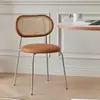 Silla de comedor estilo Bauhaus con respaldo para uso doméstico, adecuada para mesas de comedor e islas de cocina, ofrece una sensación de lujo ligero y alta gama, apilable y con tapicería suave